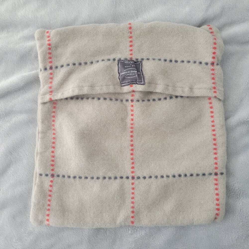 West Elm x Faribault Wool Tan Plaid Pillow Cover 20 x 20 Holiday Christmas